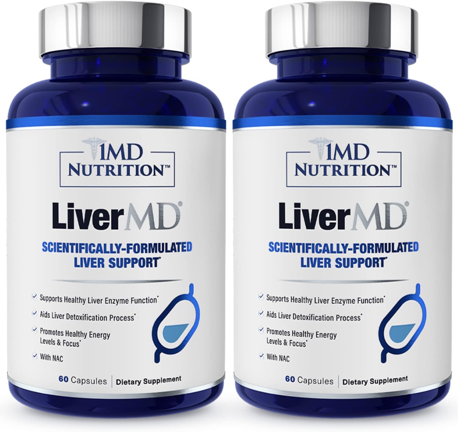 1MD LiverMD Liver Support Supplement with Siliphos Milk Thistle & NAC