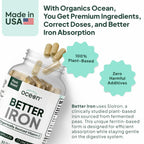 Organics Ocean Iron Supplement with Vitamin C - Plant-Based

