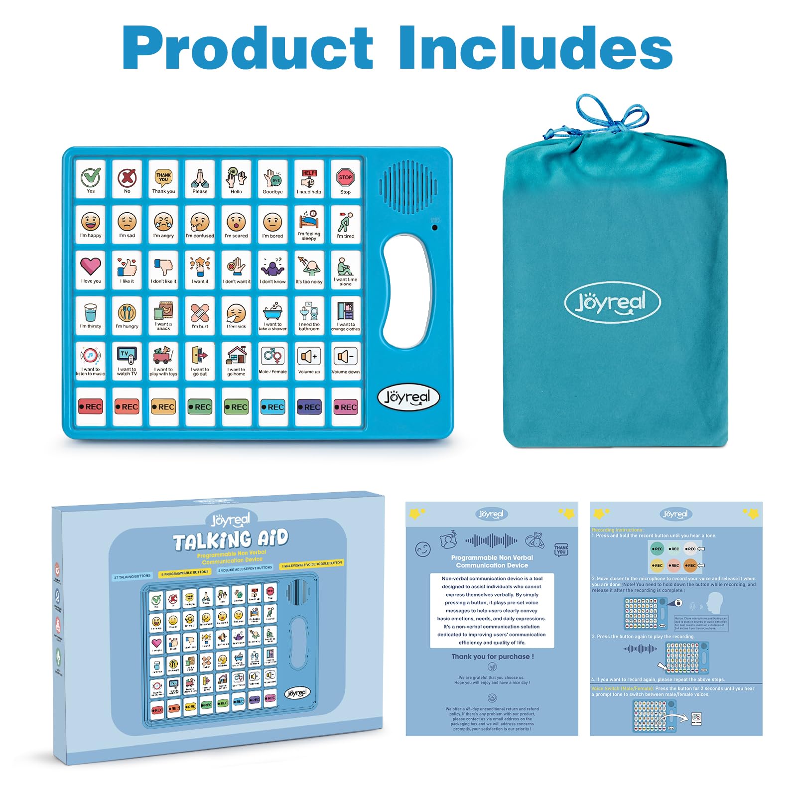 Joyreal AAC Device for Autism - 8-Button Tablet

