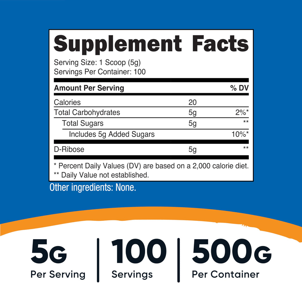 Nutricost D-Ribose Powder Non-GMO Gluten Free

