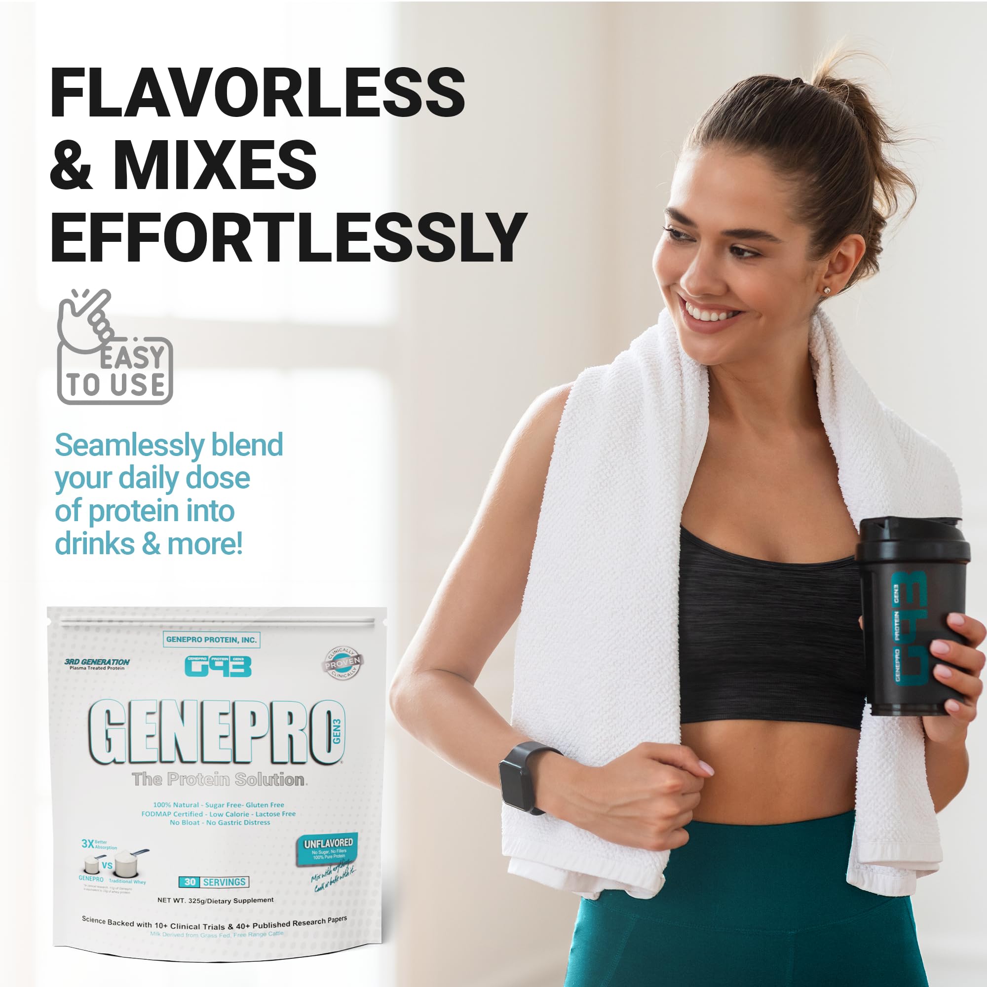 Genepro Whey Protein Isolate Powder Gluten & Lactose Free

