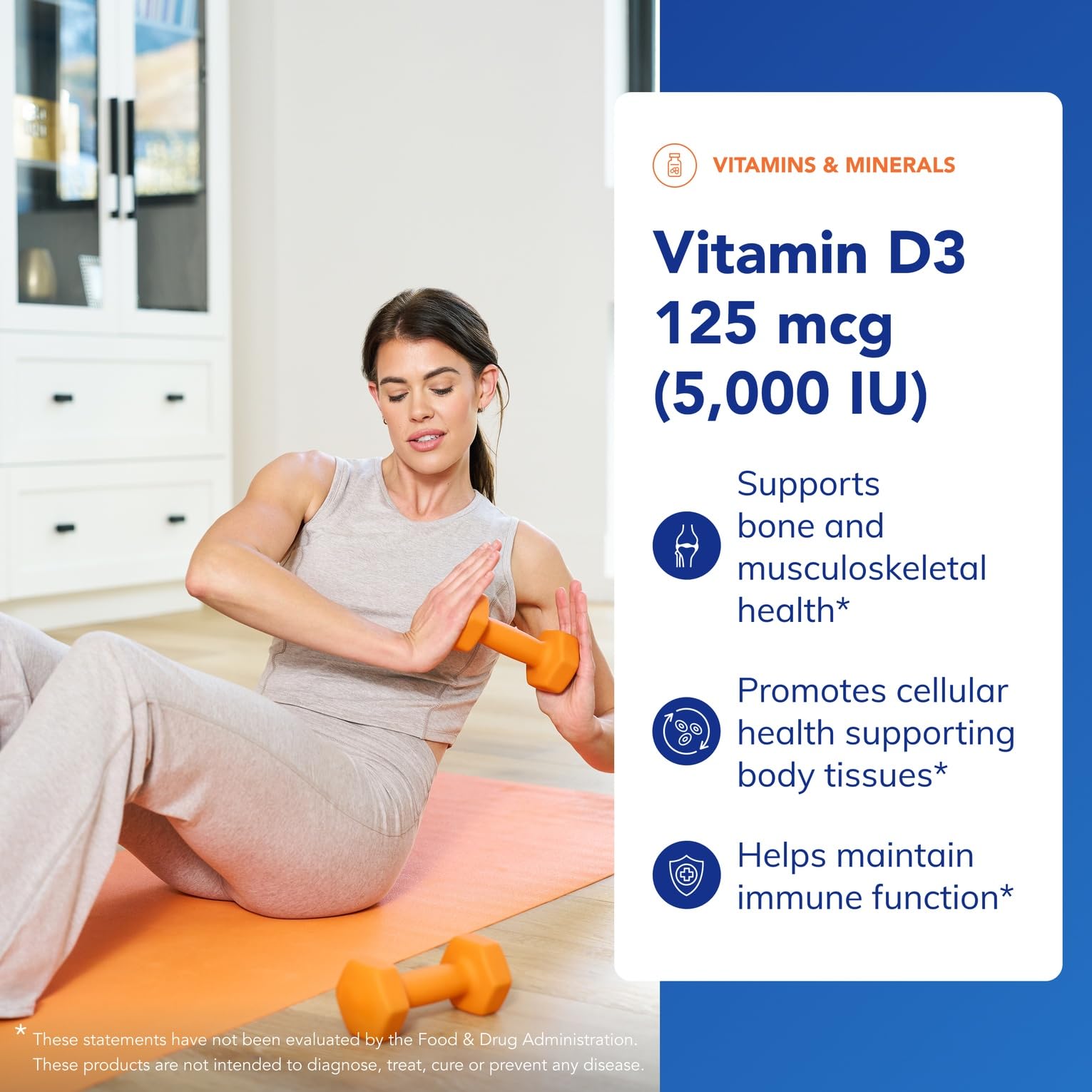 Pure Encapsulations Vitamin D3 125 mcg for Bone Health

