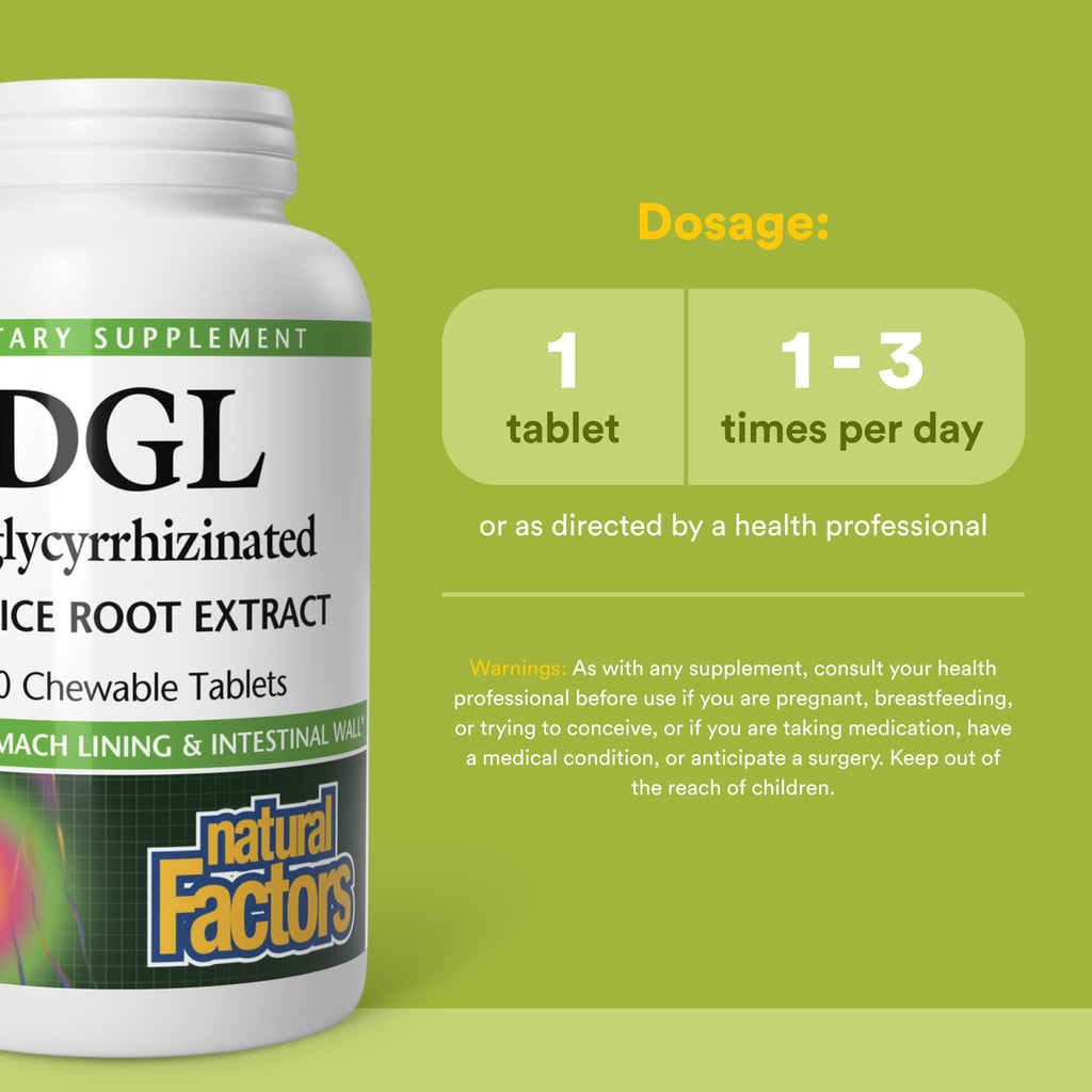 Natural Factors DGL Chewable for Digestive Support


