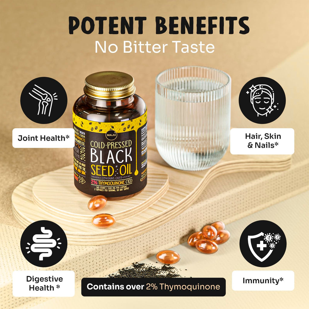 Maju Black Seed Oil Capsules | Cold Pressed 2% Thymoquinone

