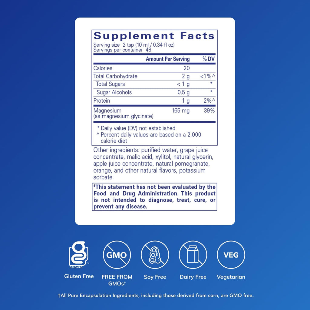 Pure Encapsulations Magnesium Glycinate Liquid | Bone & Heart

