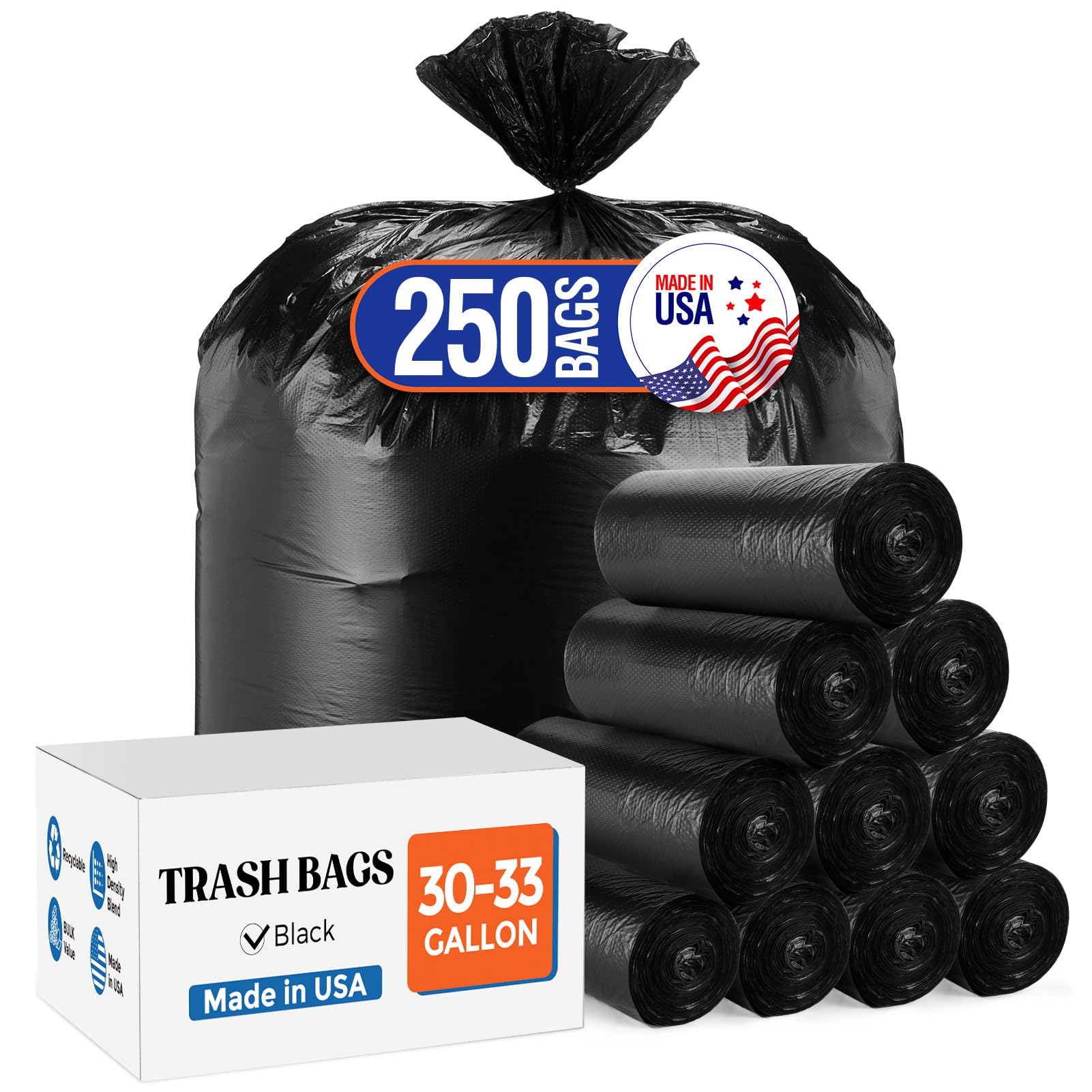 Delxo Trash Bags Leak-Proof Star Seal | Perforated Dispense

