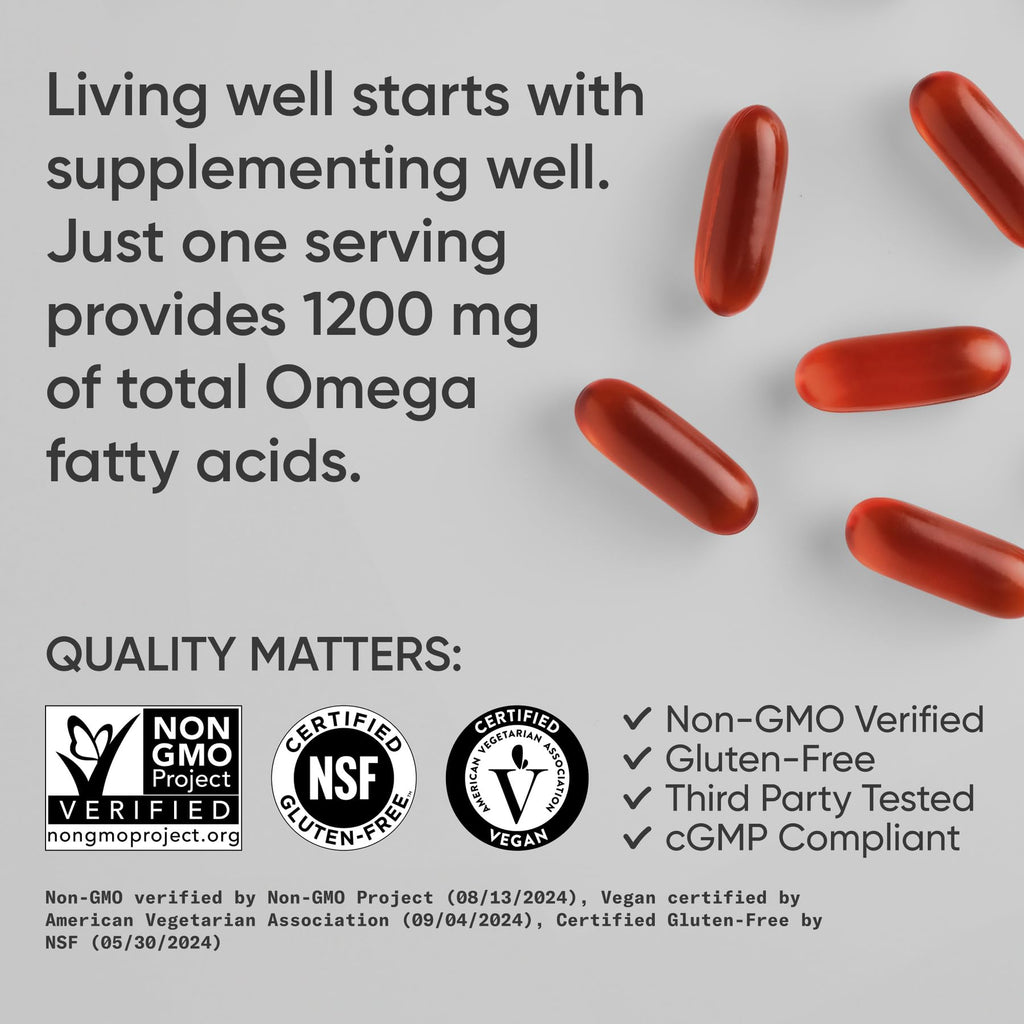 Sports Research Vegan Omega Fatty Acids Softgels

