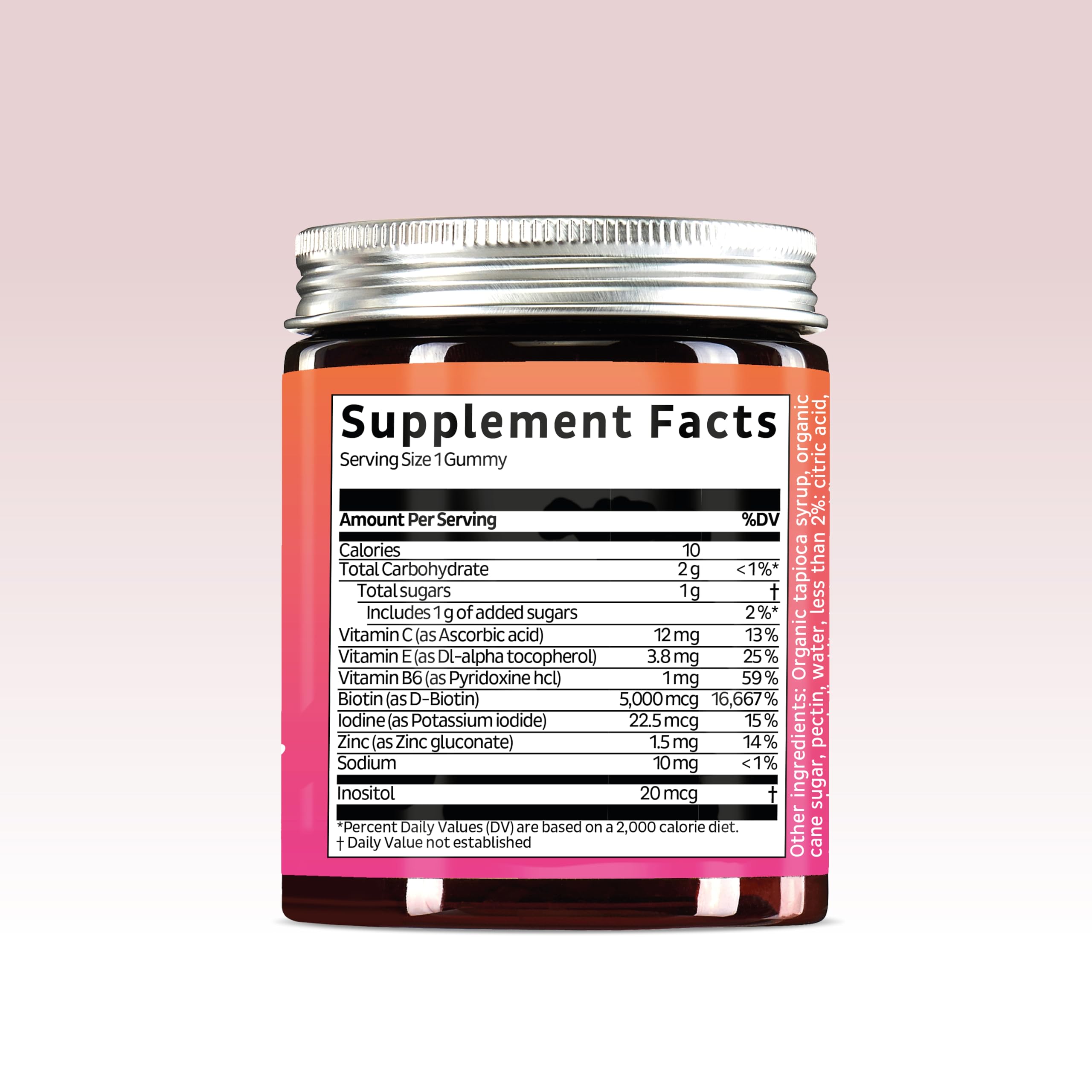 Biotin Gummies for Hair, Skin & Nails - 5,000 mcg Vegan


