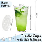 Clear Plastic Cups with Lids and Straws | Leak-Proof PET

