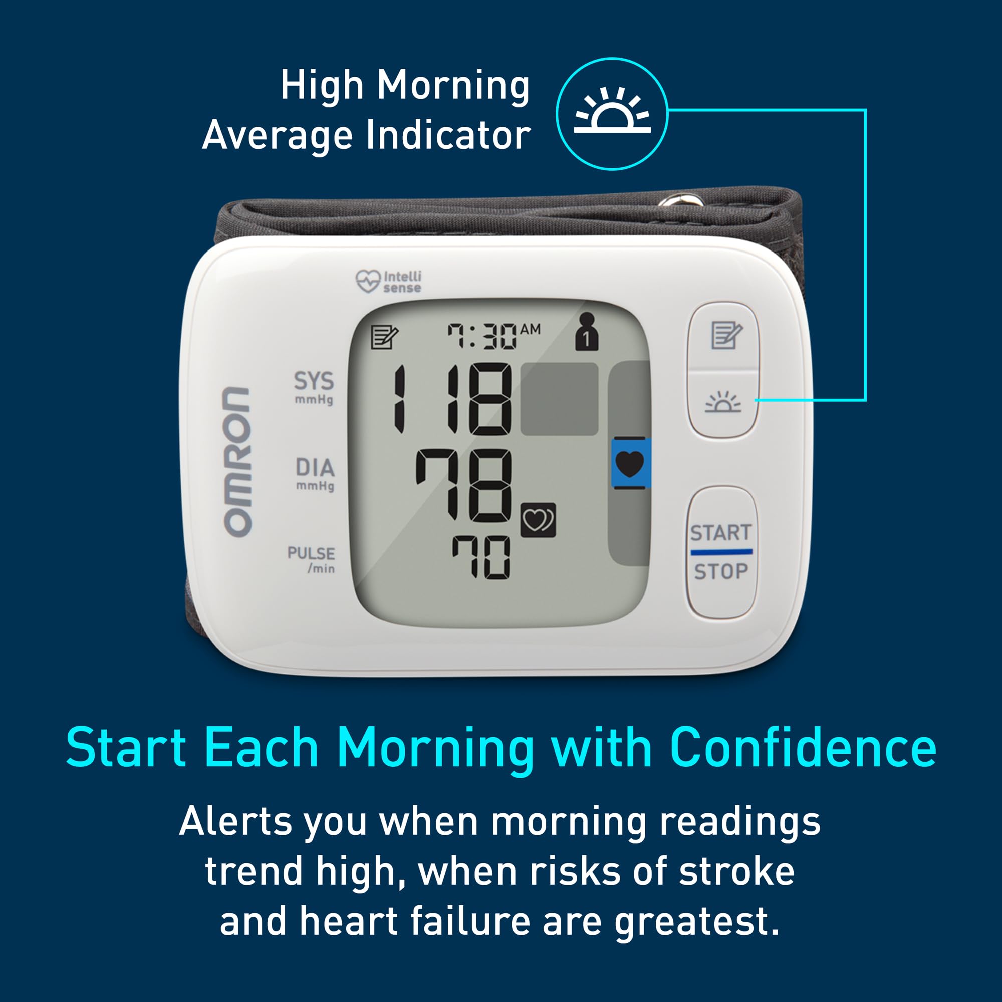 OMRON Wireless Wrist Blood Pressure Monitor with Connect App

