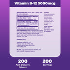 Natrol Vitamin B12 Fast Dissolve 5000 mcg | Energy Support

