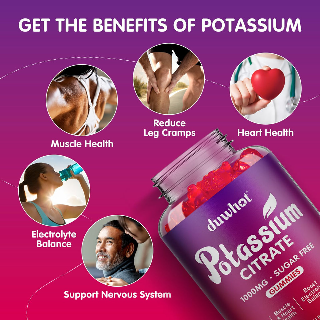 duwhot Potassium Citrate Gummies for Adults | Muscle Health


