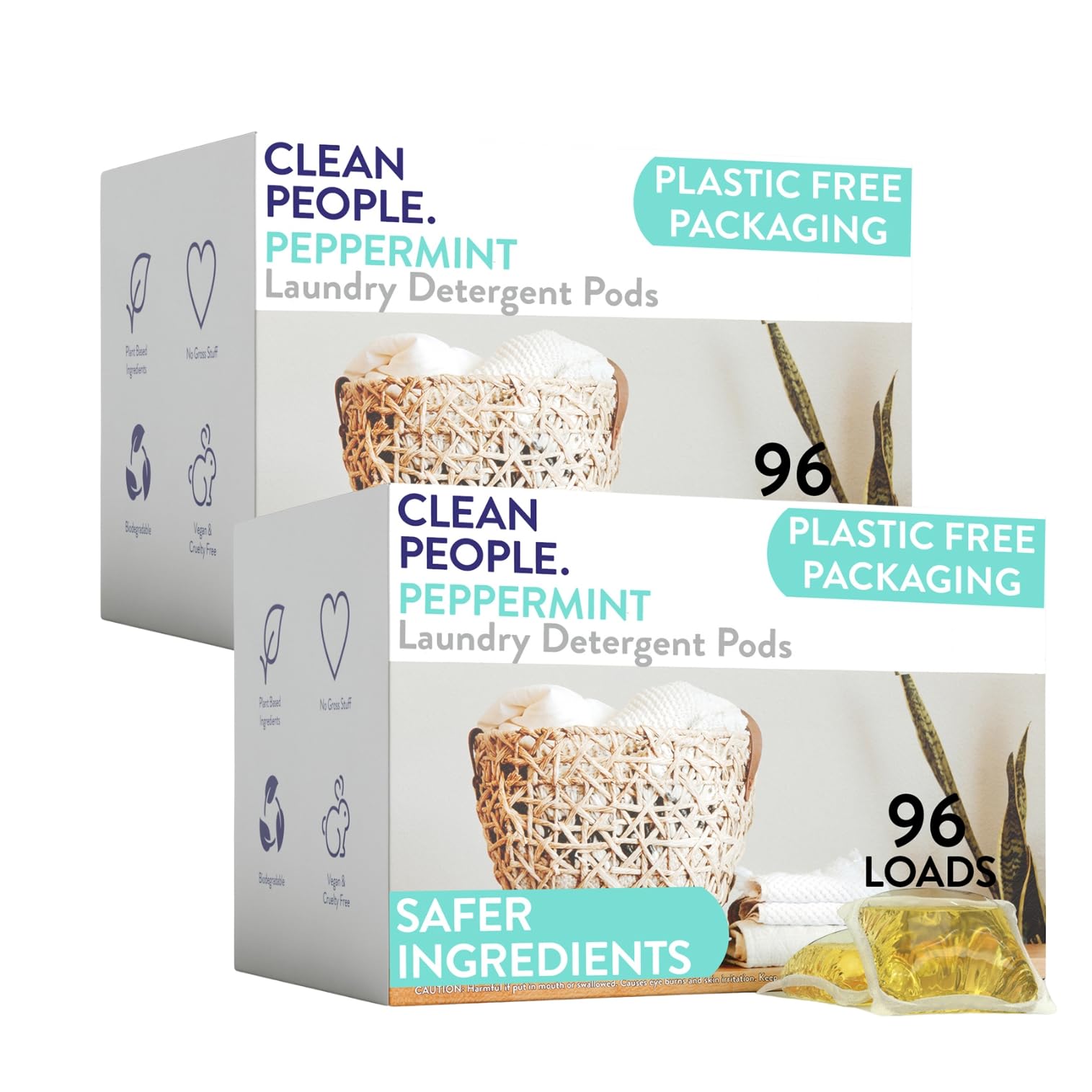 The Clean People Laundry Detergent Pods - Hypoallergenic Plant-Based Formula