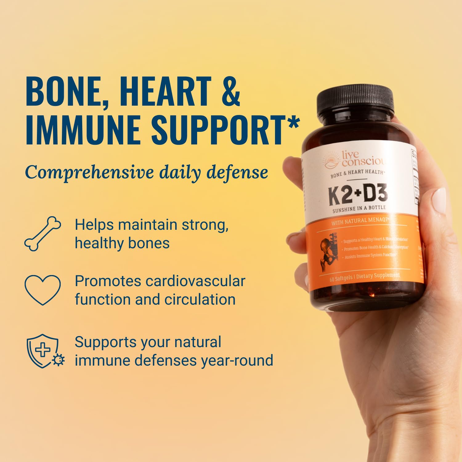 Vitamin K2 MK7 with D3 Bone & Heart | Live Conscious


