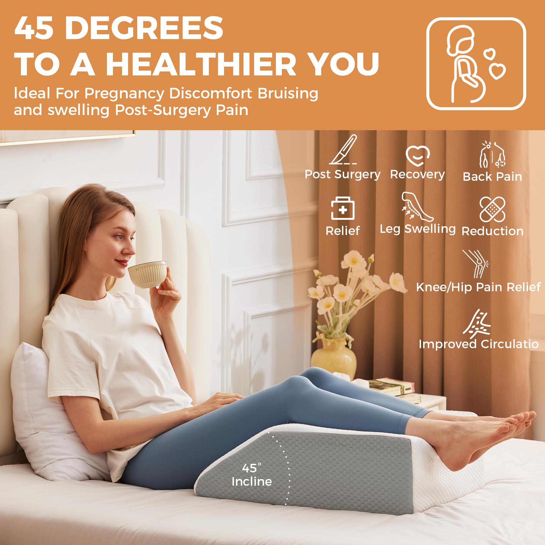Leg Elevation Pillow by BIEEZZK - Swelling & Recovery

