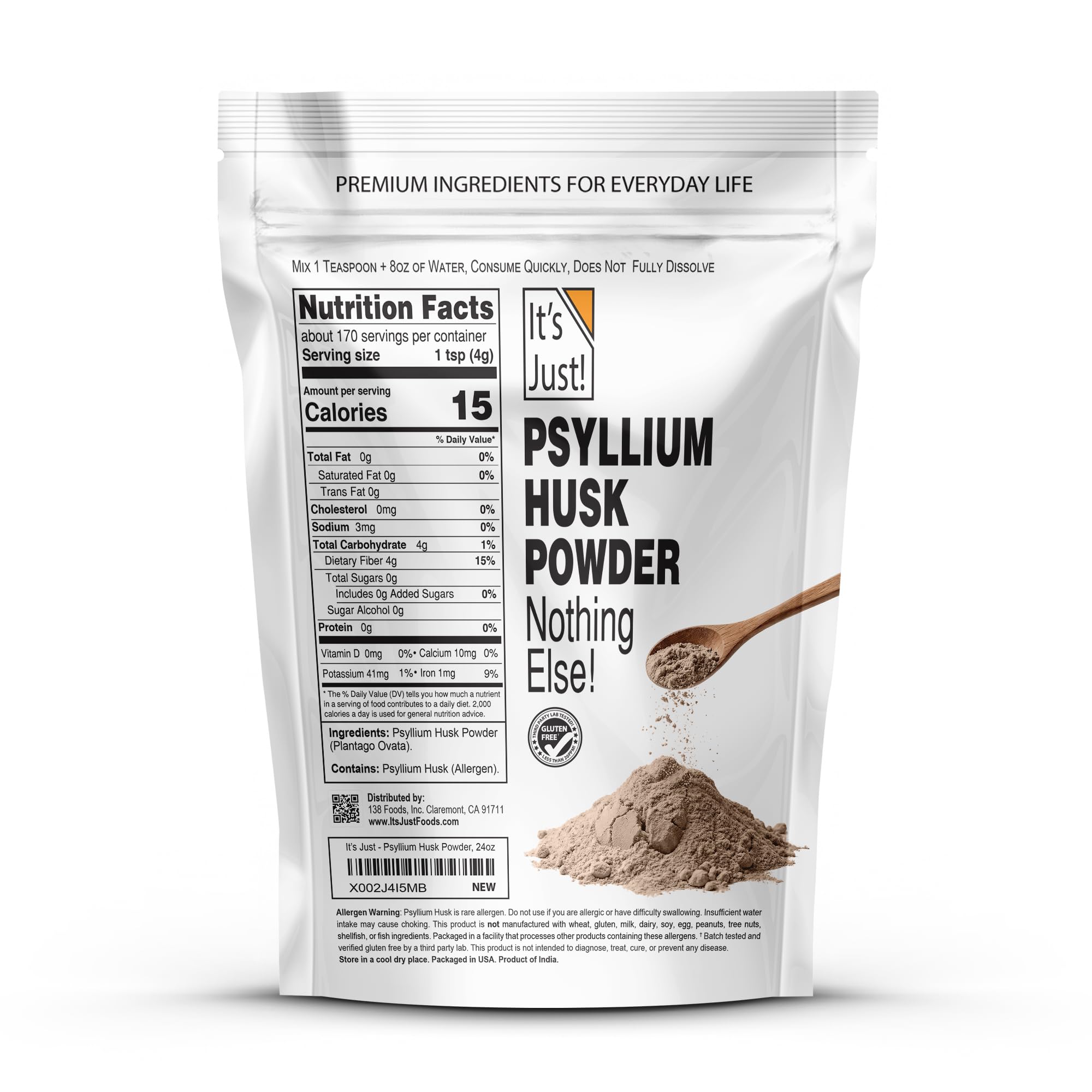Its Just Psyllium Husk Powder - Non-GMO Fiber


