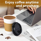 Clawsoff Leak-Proof Disposable Coffee Cups with Lids

