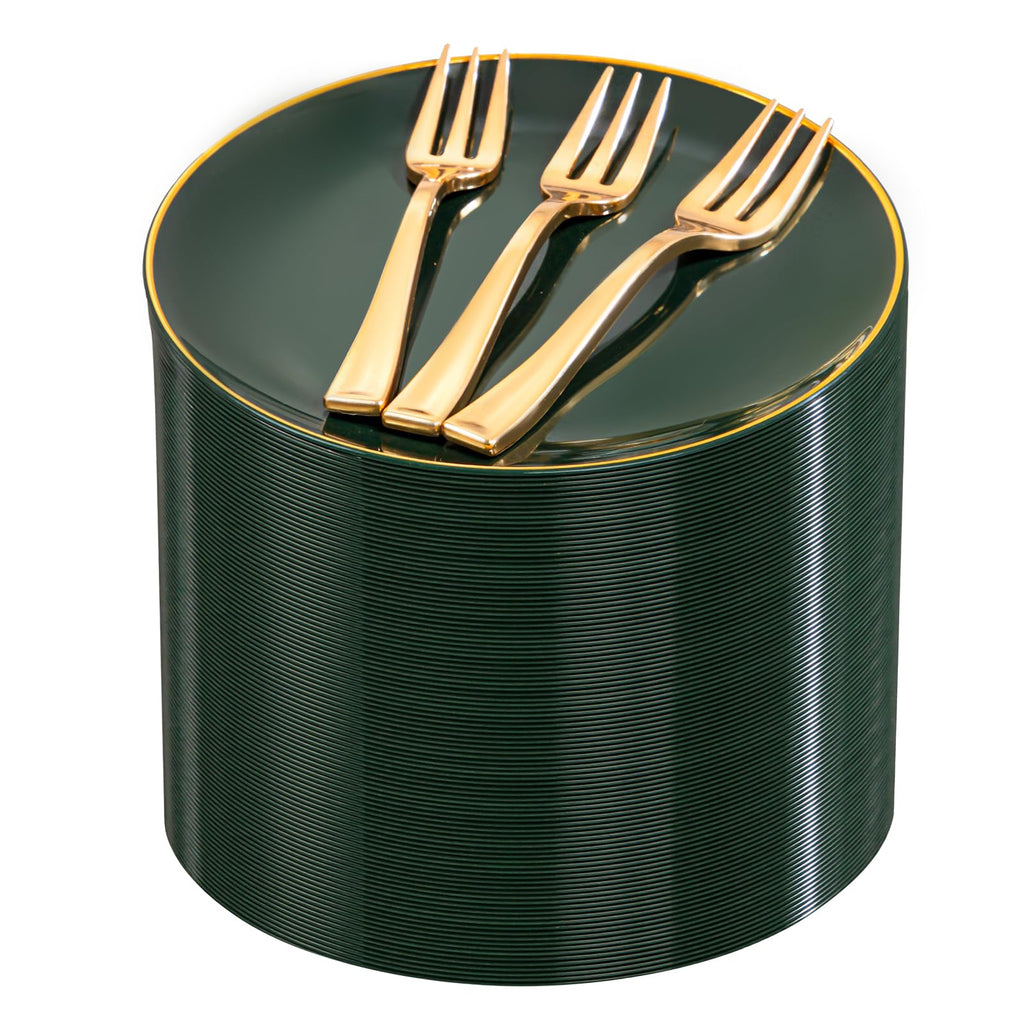 Festiva 200-Piece Disposable Dessert Plates with 5in Forks