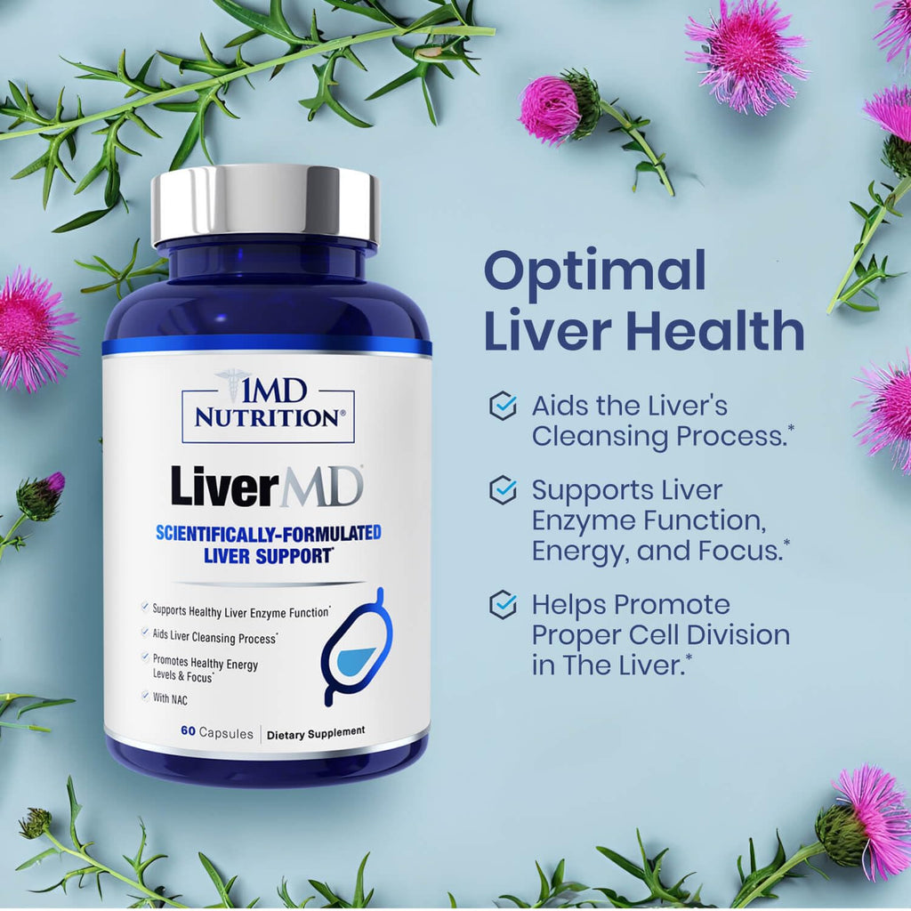 1MD LiverMD Liver Support with Siliphos Milk Thistle & NAC

