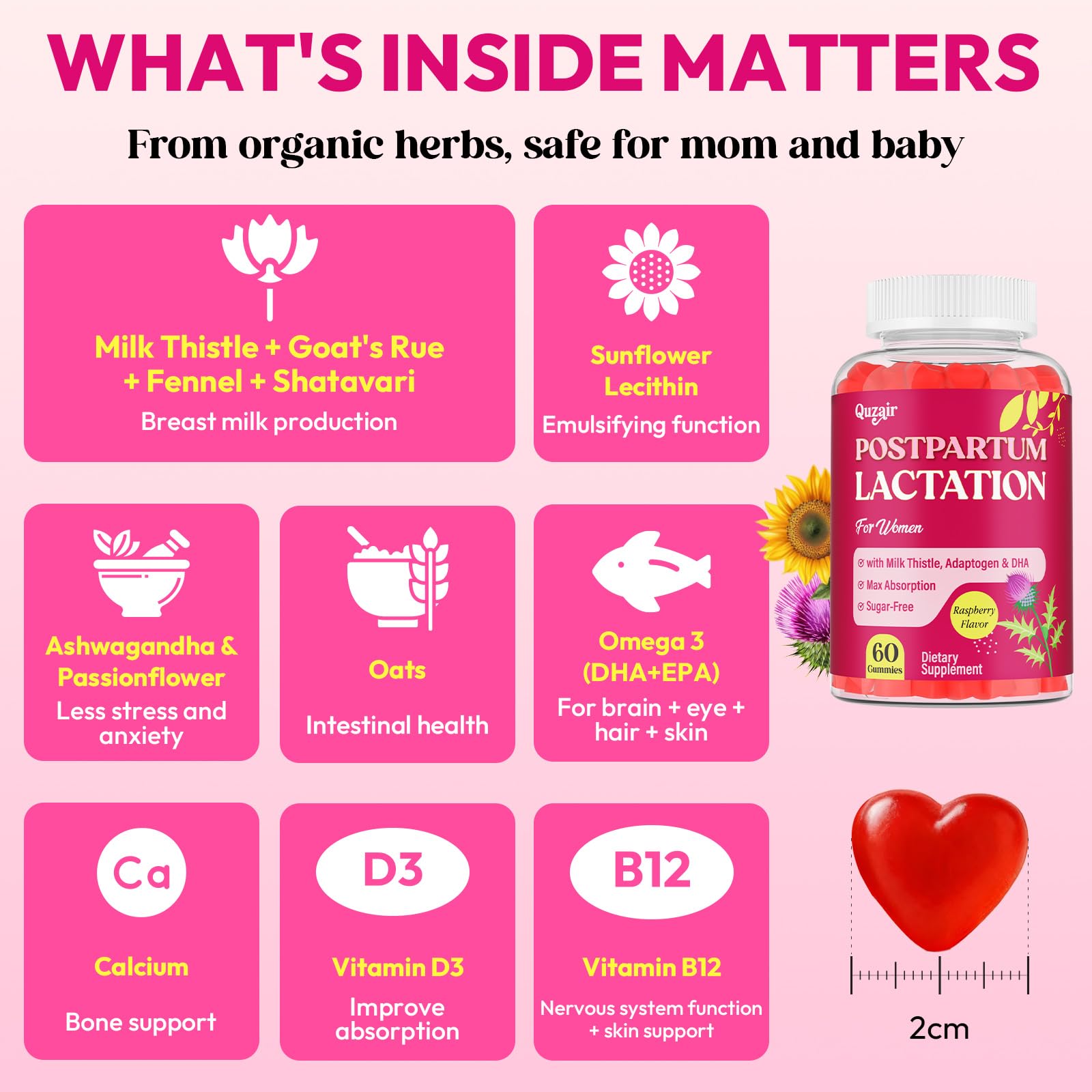 Lactation Gummies for Breastfeeding Support with Milk Thistle

