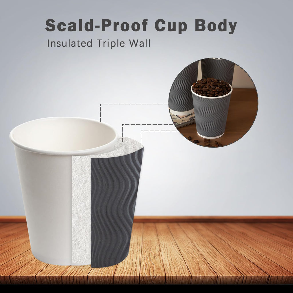 Clawsoff Corrugated Insulated Ripple Cups for Hot or Cold


