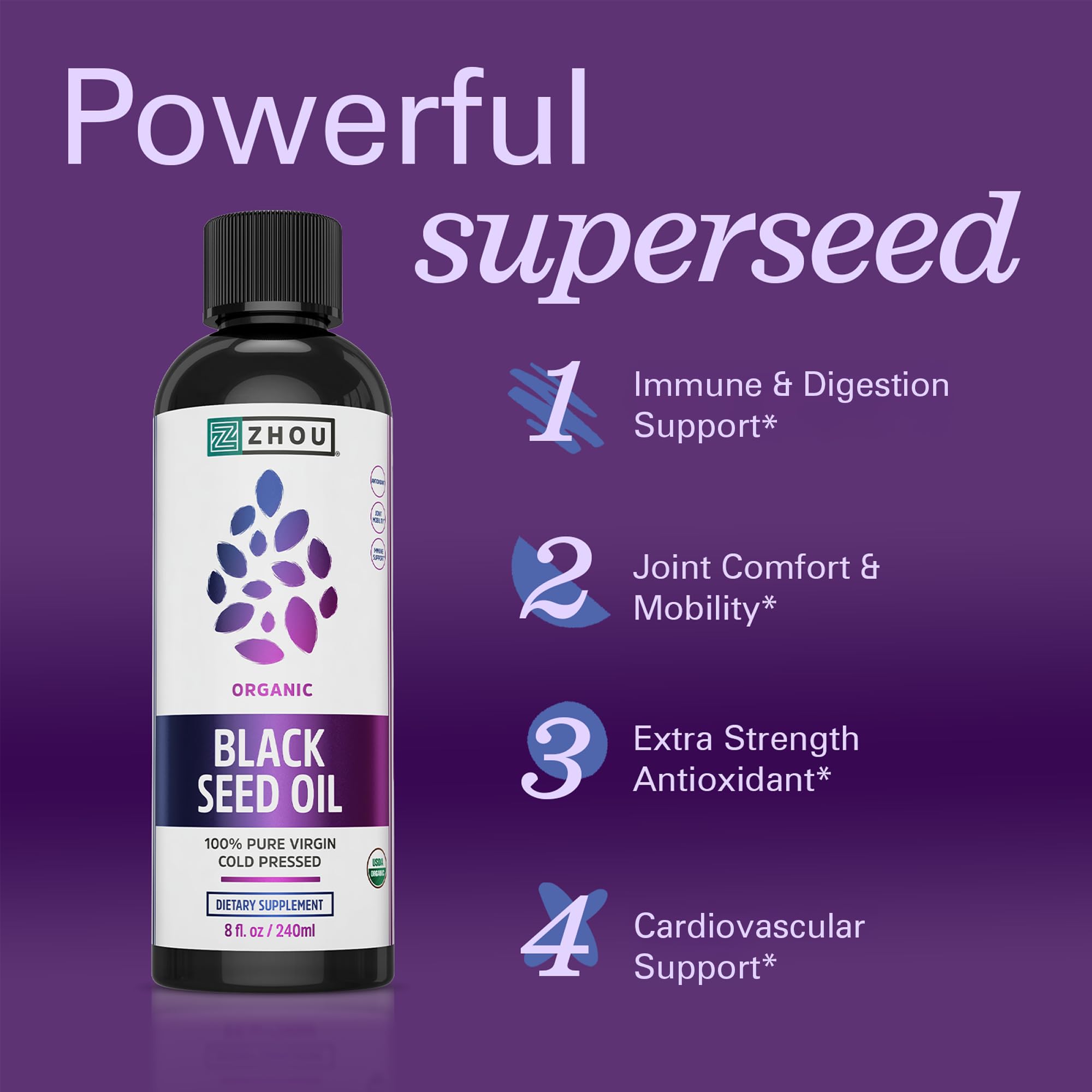 Zhou Organic Black Seed Oil - Pure Nigella Sativa

