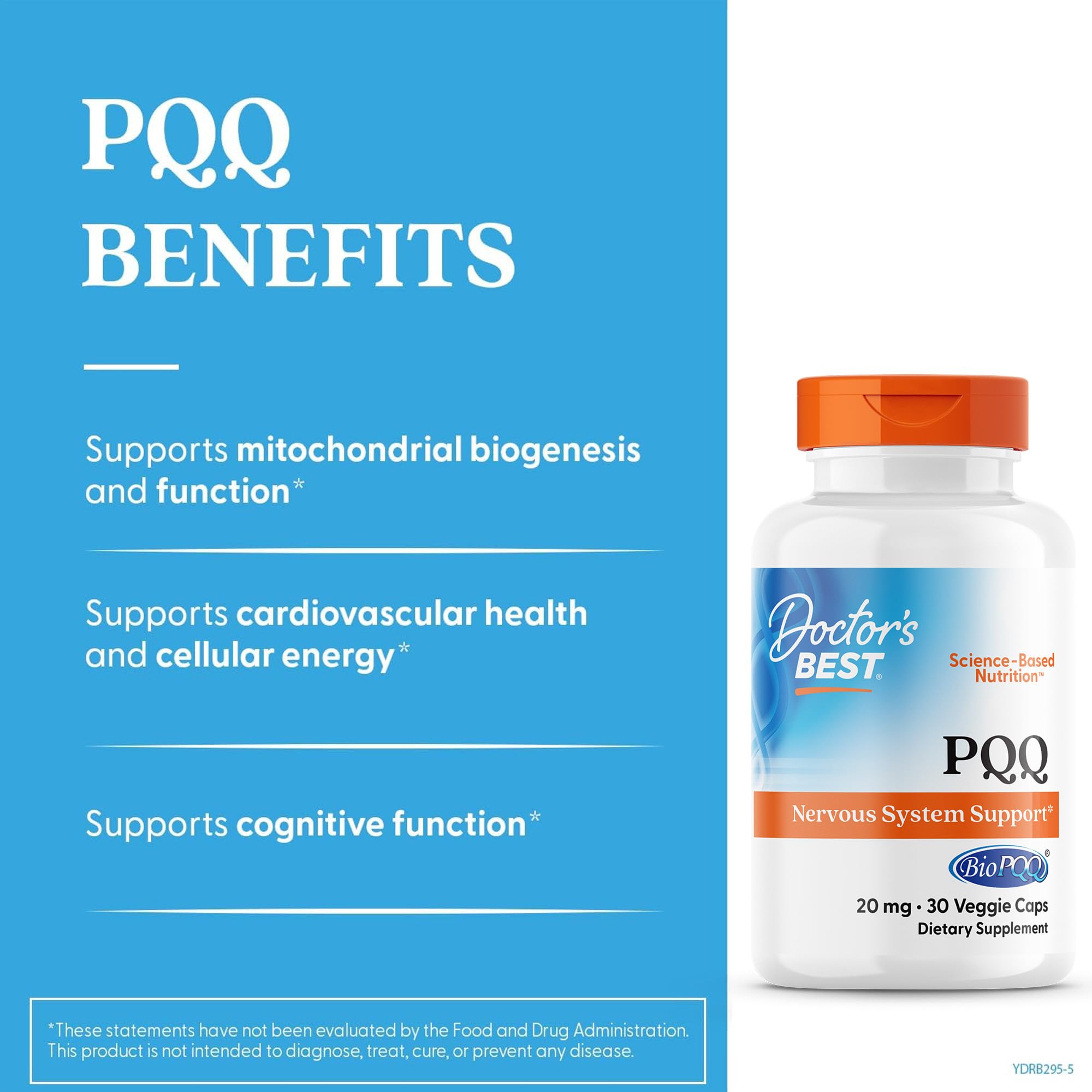 Doctor's Best PQQ BioPQQ 20 mg | Brain Health Support

