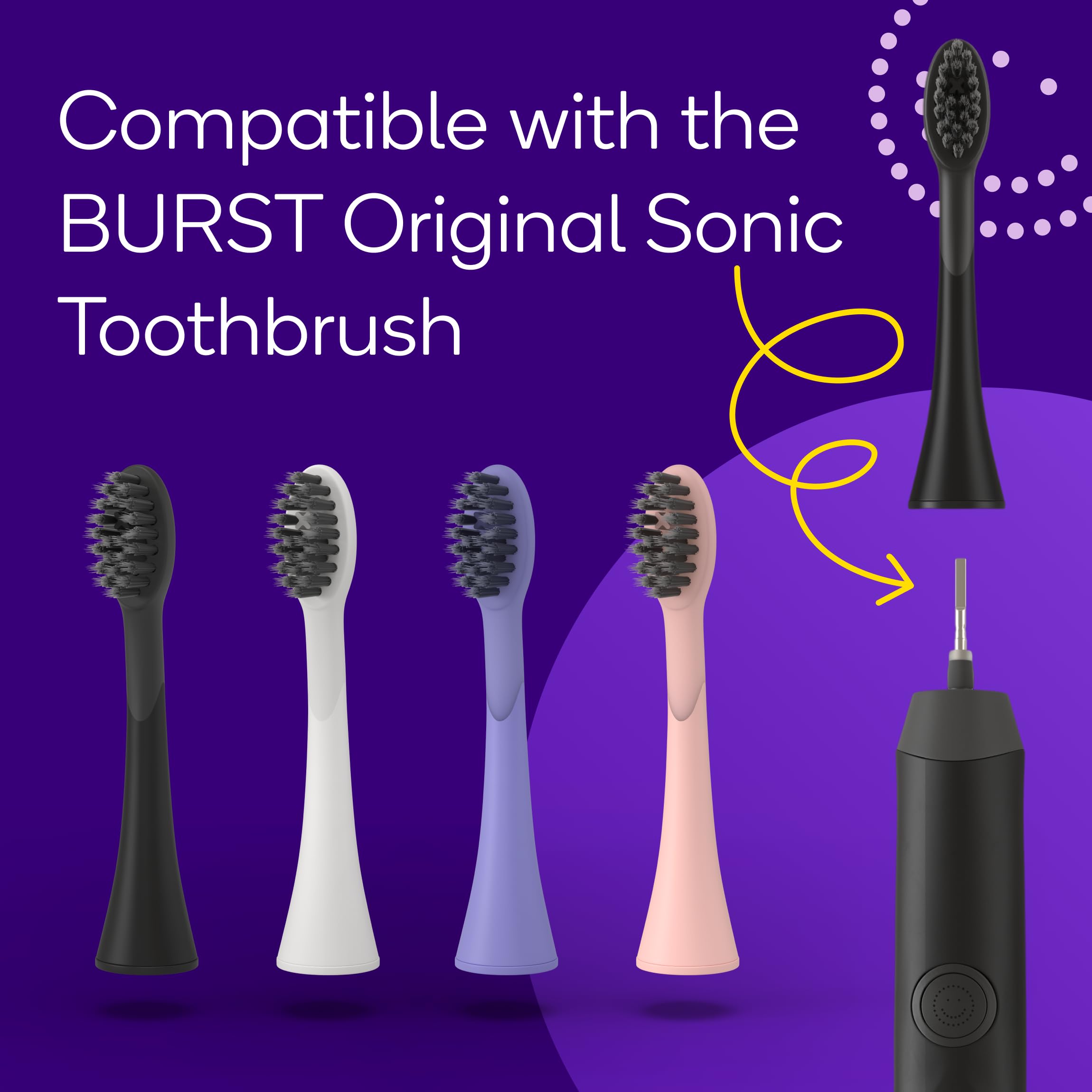 BURST Replacement Heads for Original Sonic Toothbrush

