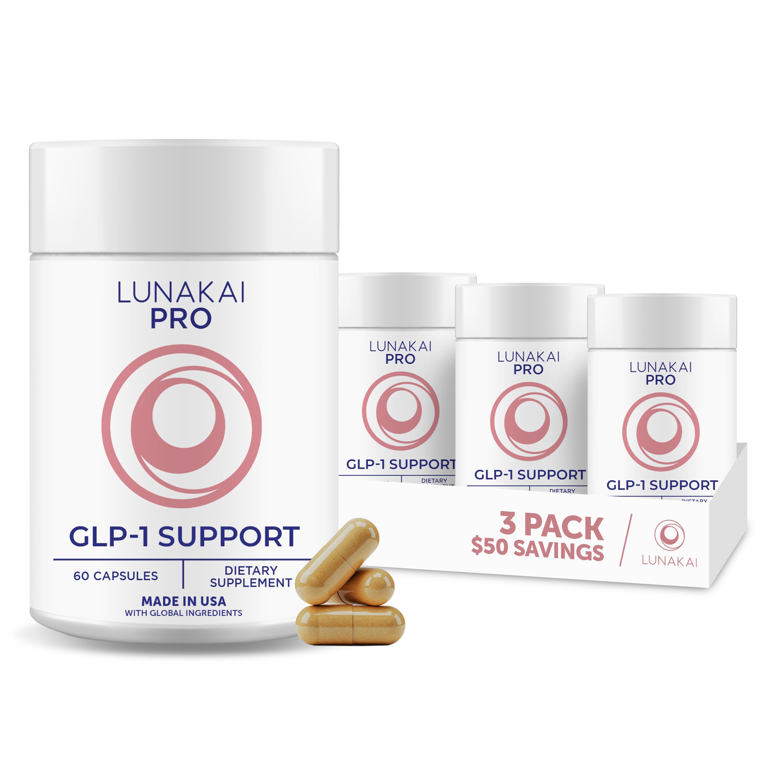 Lunakai GLP-1 Supplement with Probiotics & Resveratrol