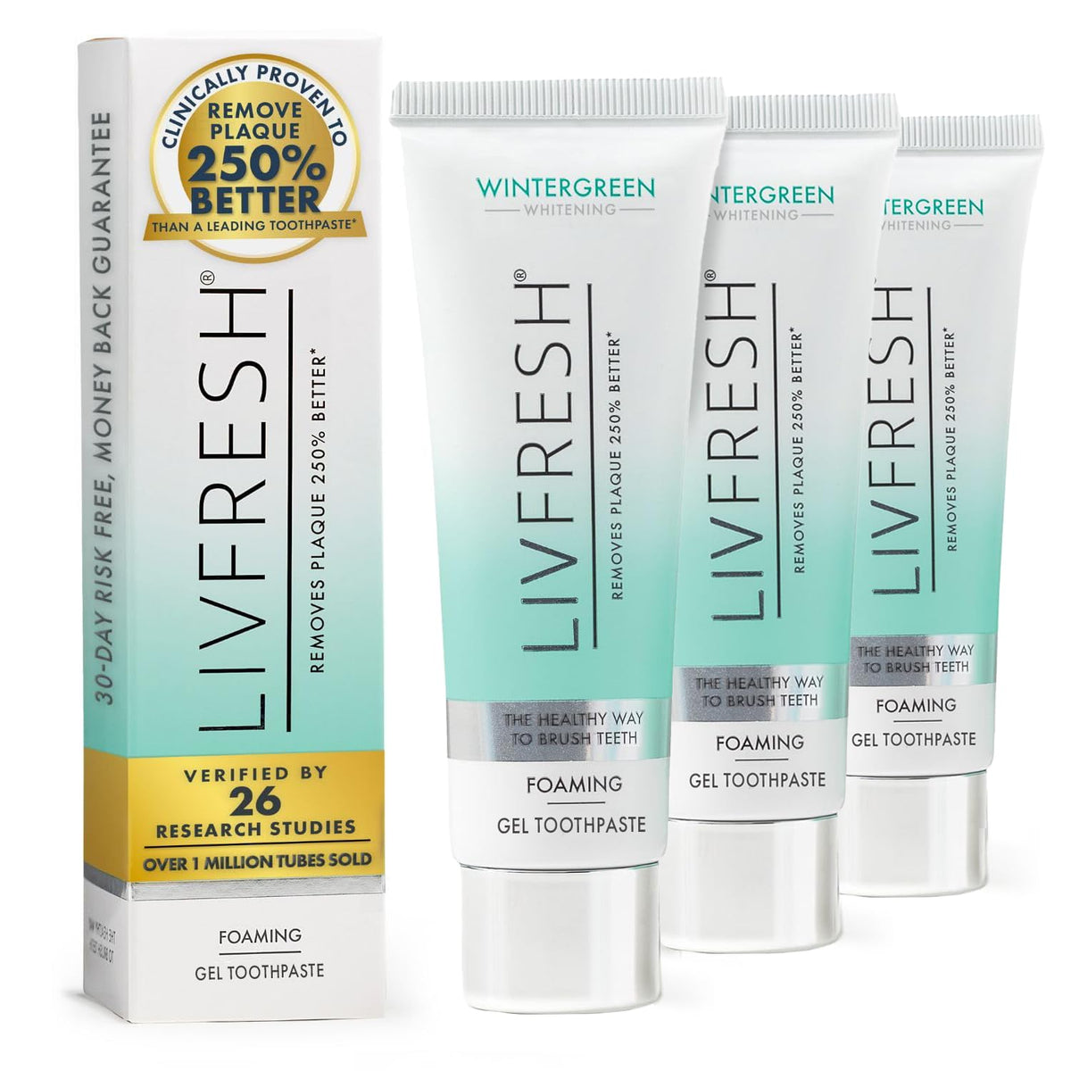 LIVFRESH Toothpaste Gel - SLS-Free Dental Gel for Plaque & Gum Health
