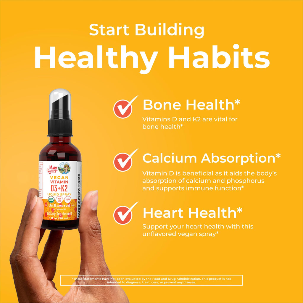 MaryRuth's Organic Vitamin D & K Spray | Bone Health

