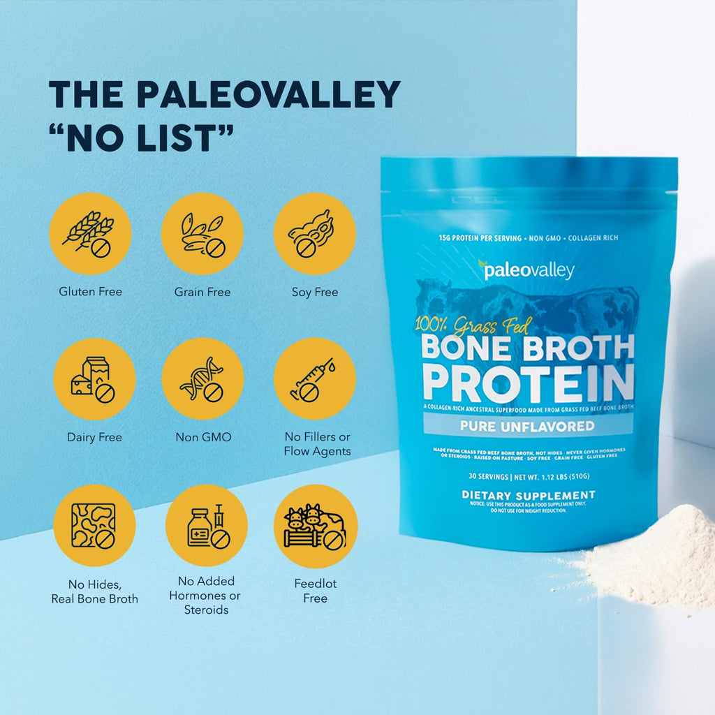 Paleovalley Grass-Fed Beef Bone Broth Protein Powder

