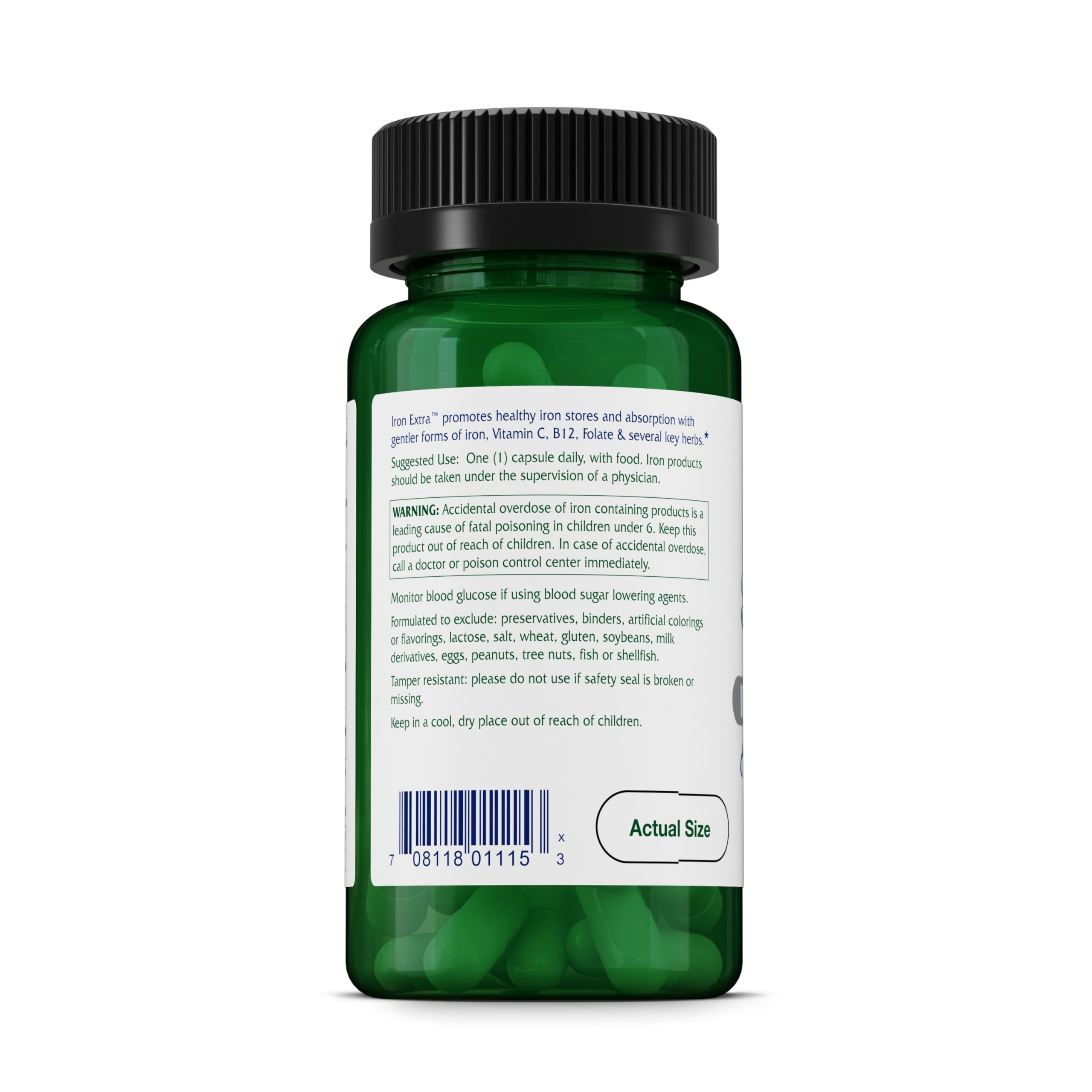Vitanica Iron Bisglycinate with Vitamin C & B12 | Vegan

