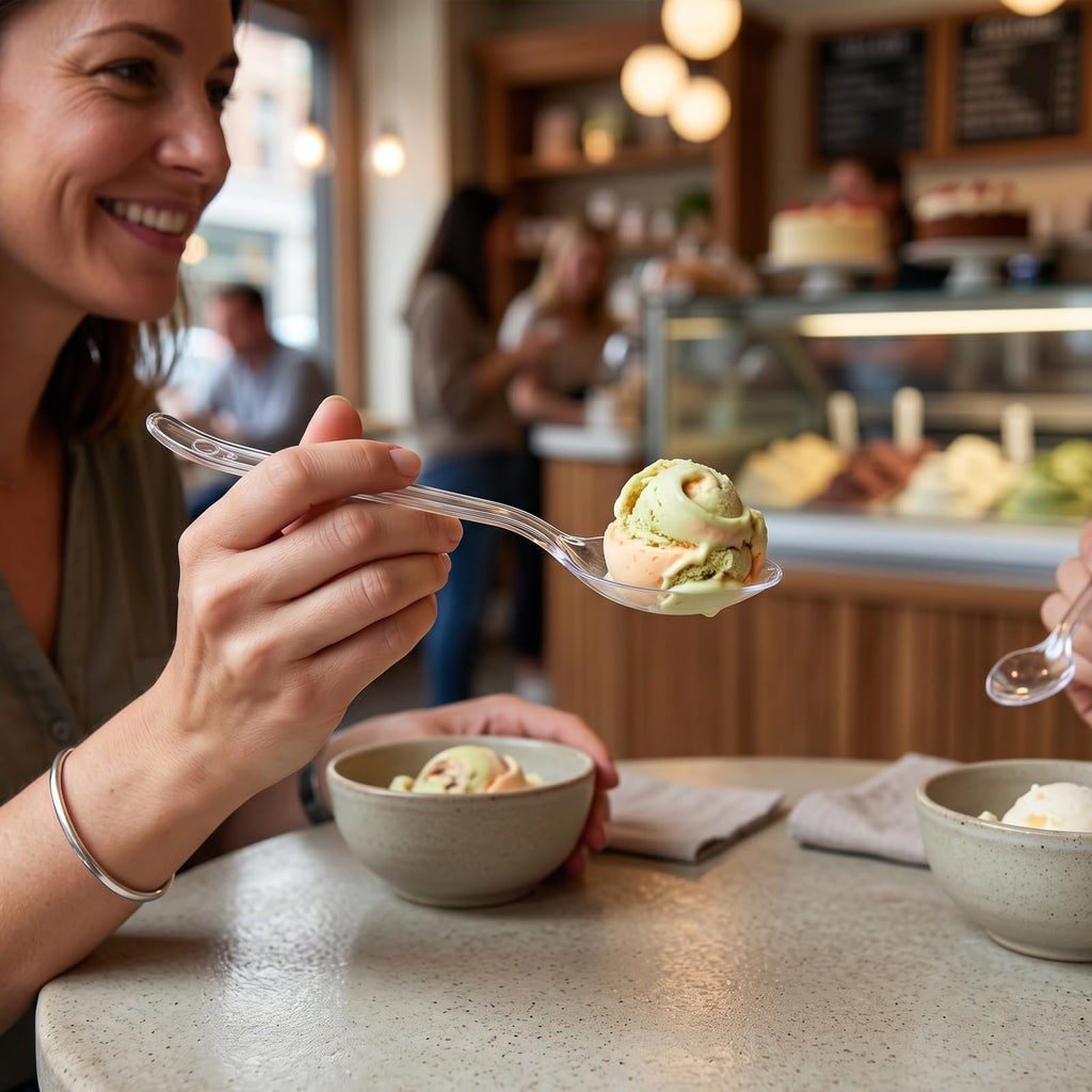 SACATR Disposable Plastic Spoons Heavy Duty BPA-Free

