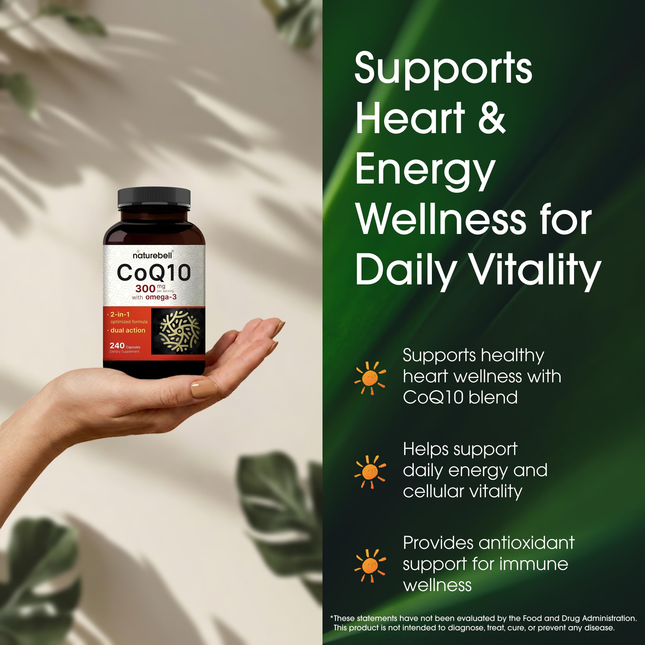 NatureBell CoQ10 Supplement for Heart Health and Energy

