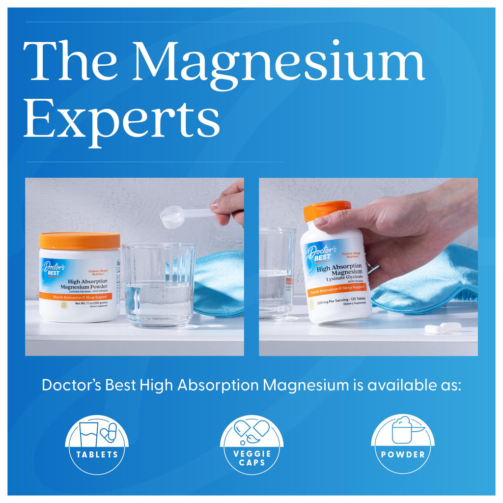 Doctor's Best Magnesium Glycinate Lysinate Tablets Sleep

