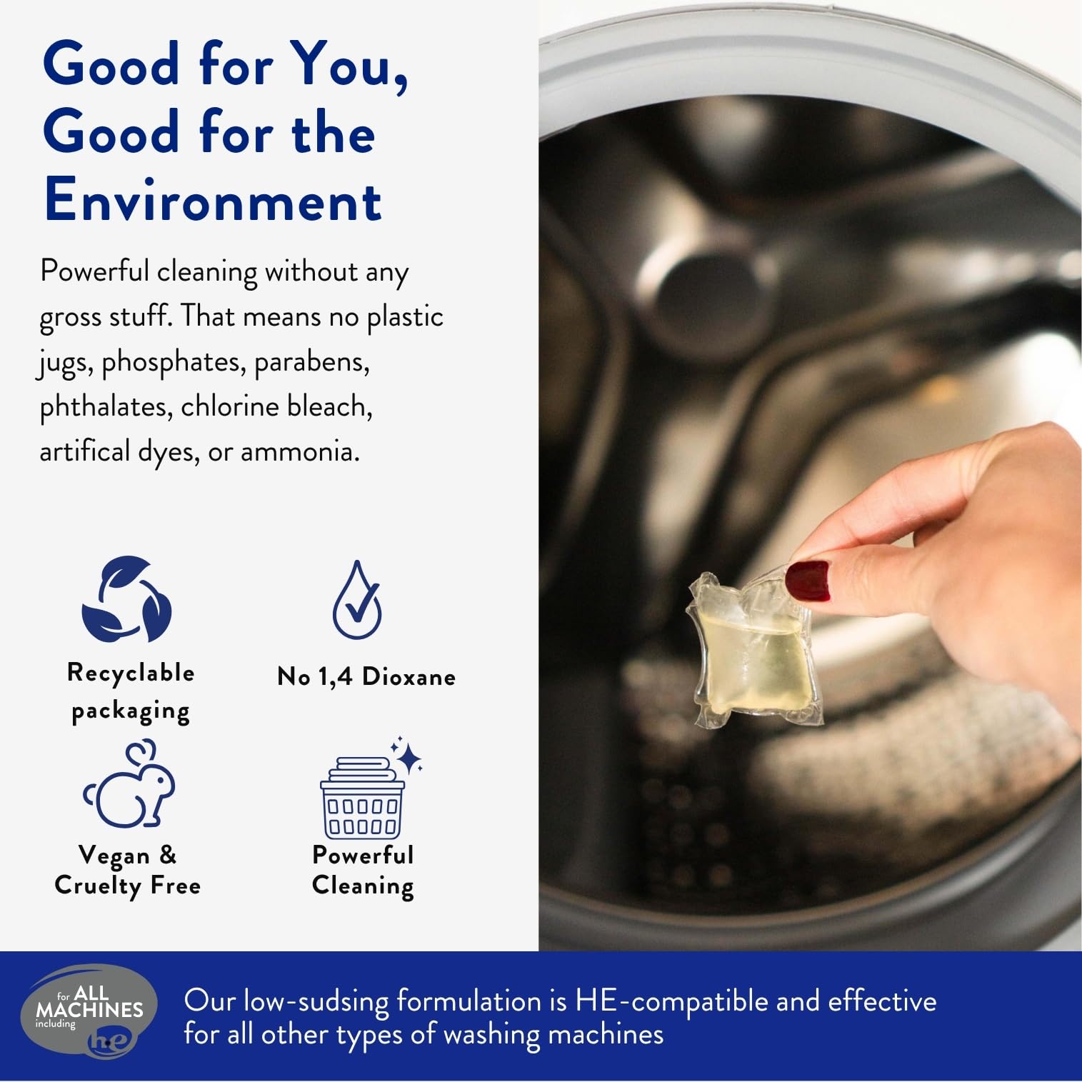 Laundry Detergent Pods by The Clean People - Hypoallergenic

