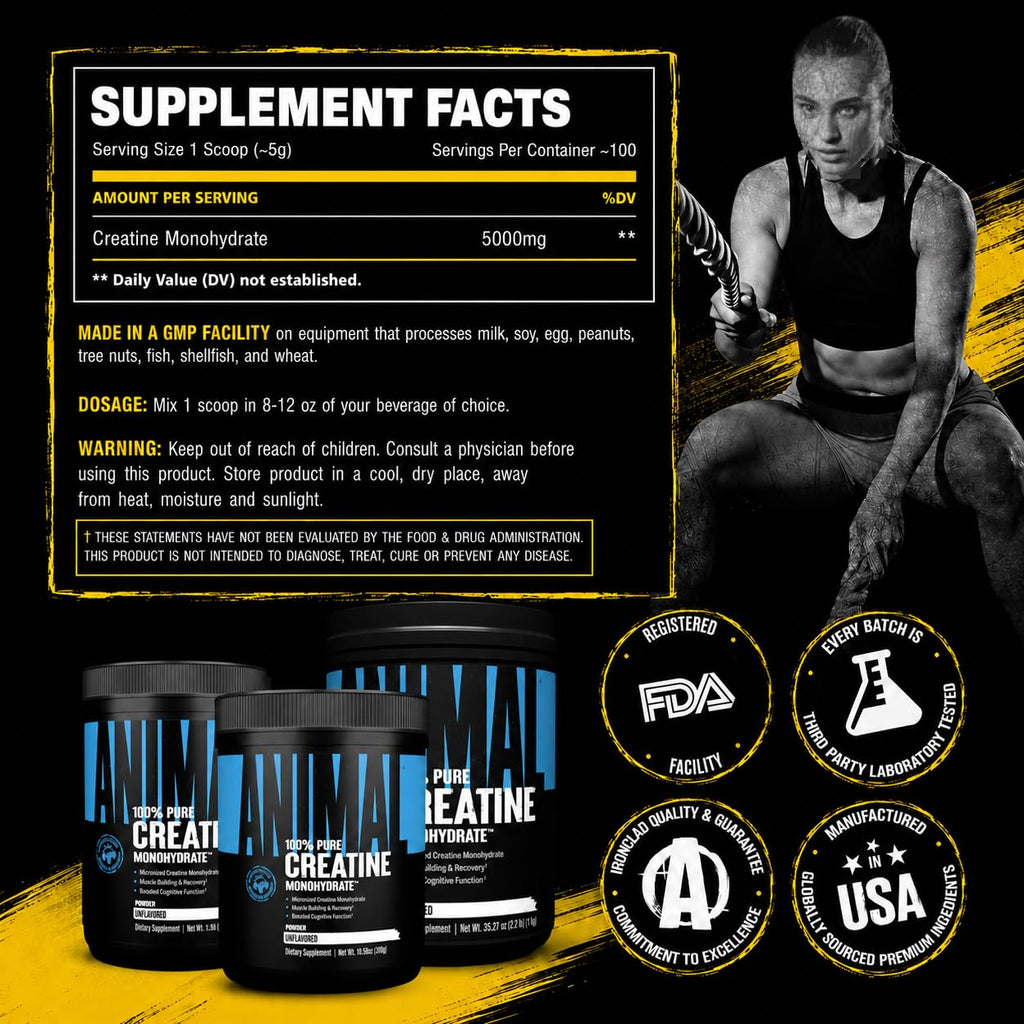 Animal Creatine Monohydrate Powder – Micronized Performance

