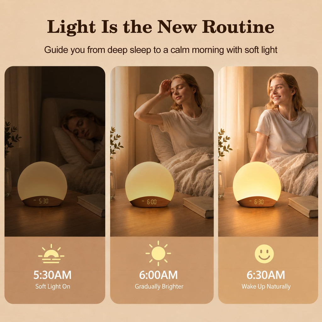 REACHER Sunrise Alarm Clock & Sound Machine Wake Up Light

