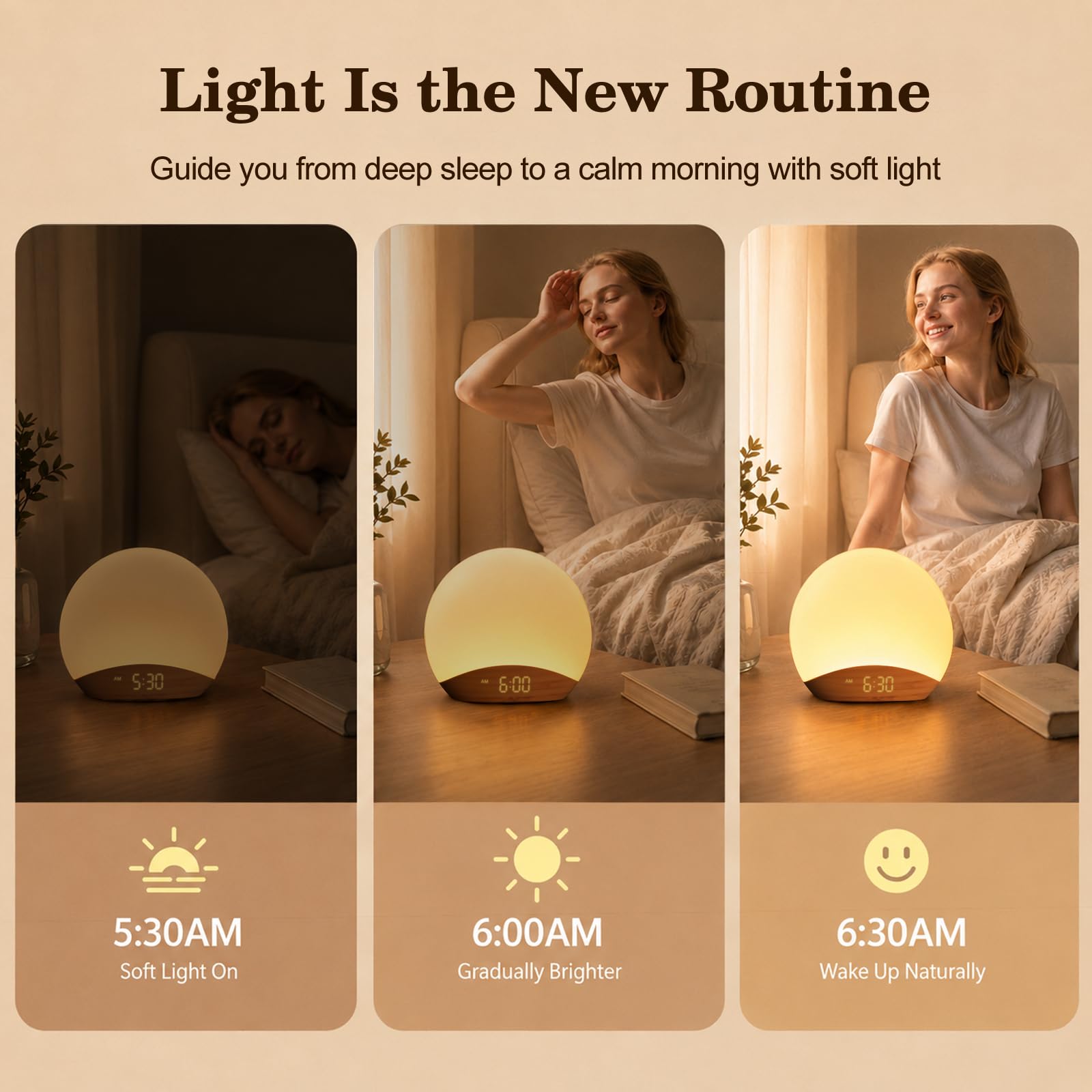 REACHER Sunrise Alarm Clock & Sound Machine Wake Up Light

