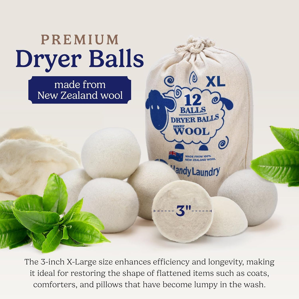 Handy Laundry Wool Dryer Balls - Natural Fabric Softener

