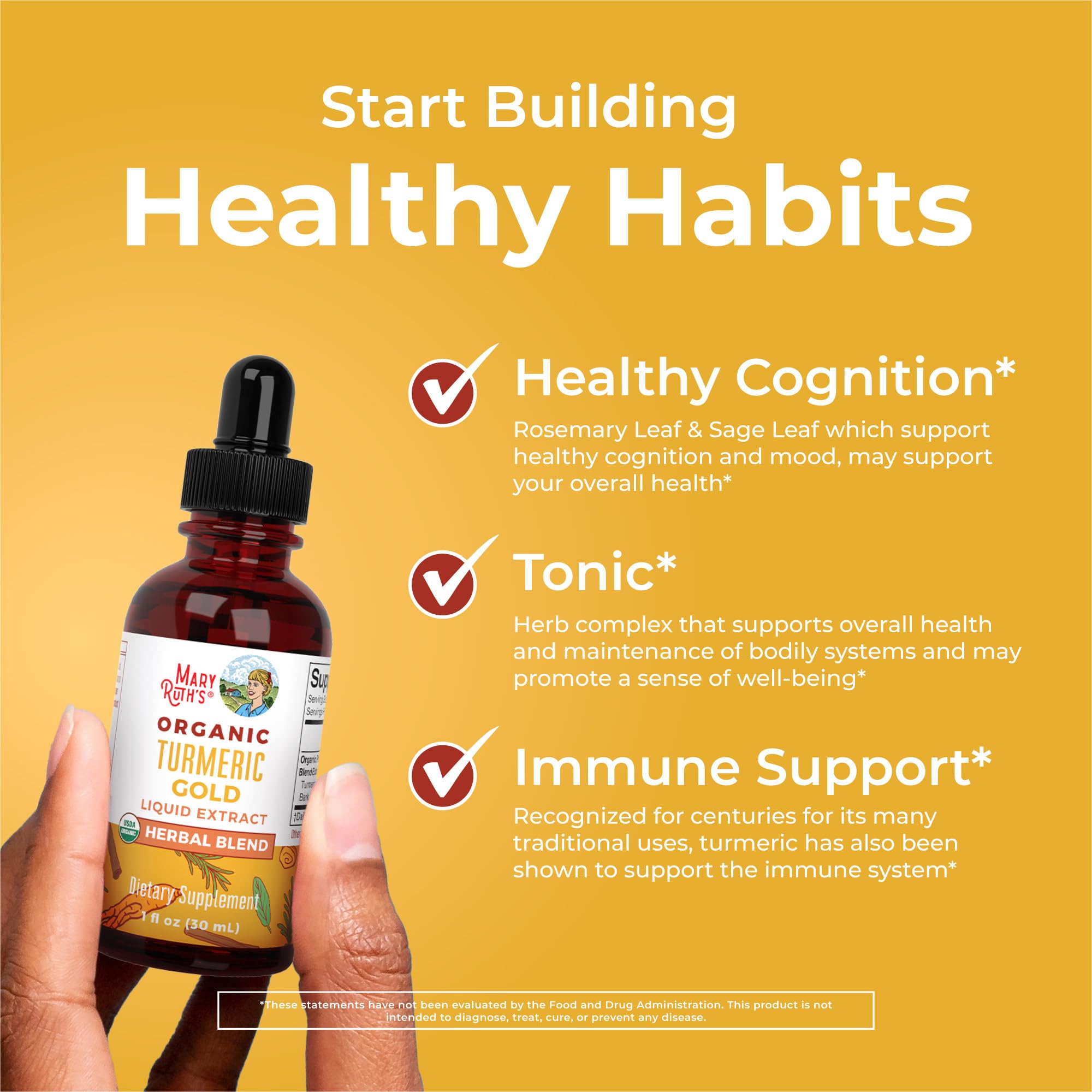 MaryRuth's Turmeric Gold Liquid Drops - Immune Support

