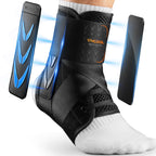Slim-Fit Ankle Brace with Quick Lace Up and 2 Auto-Shaped Pads

