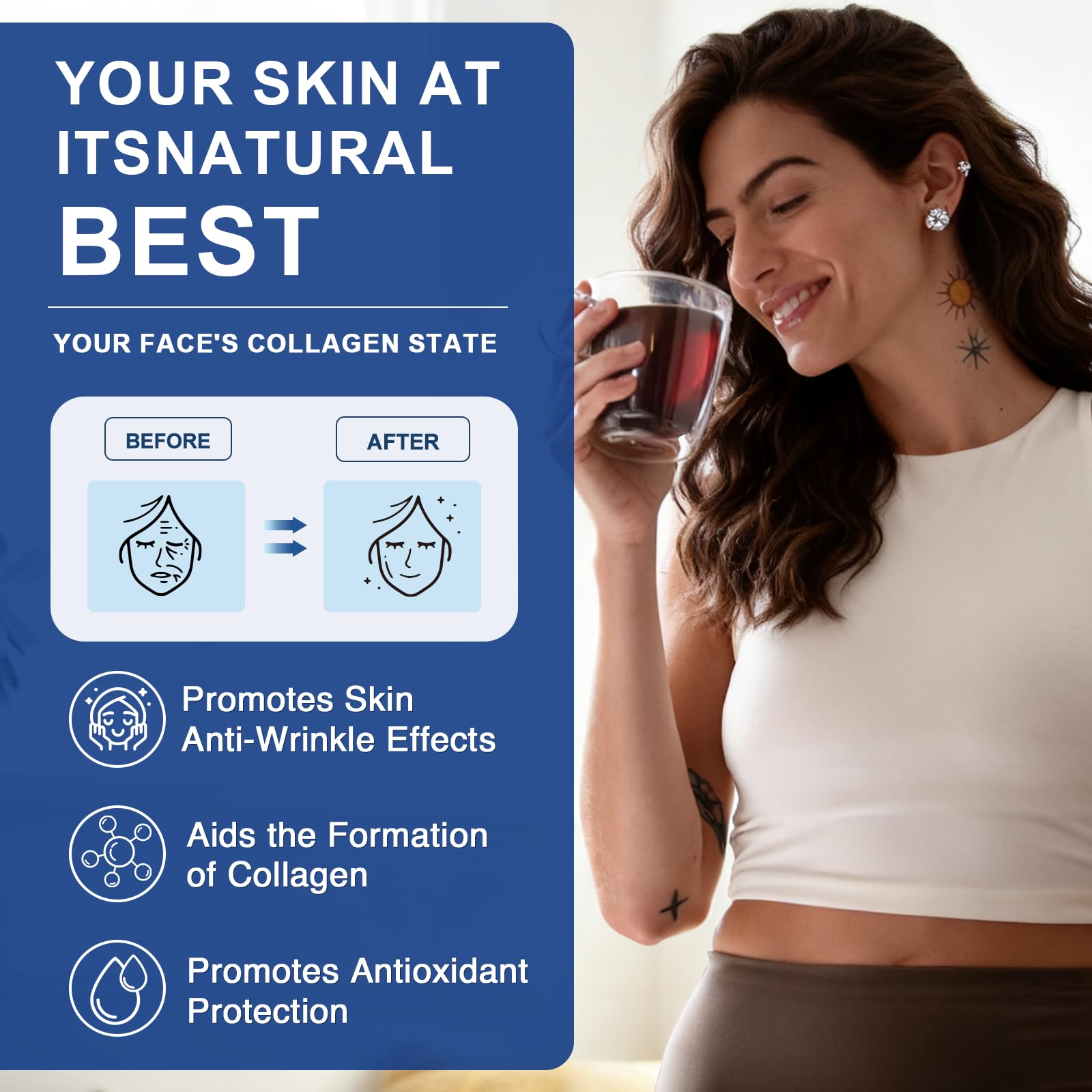 ZEBORA Marine Collagen Peptides Powder with Hyaluronic Acid

