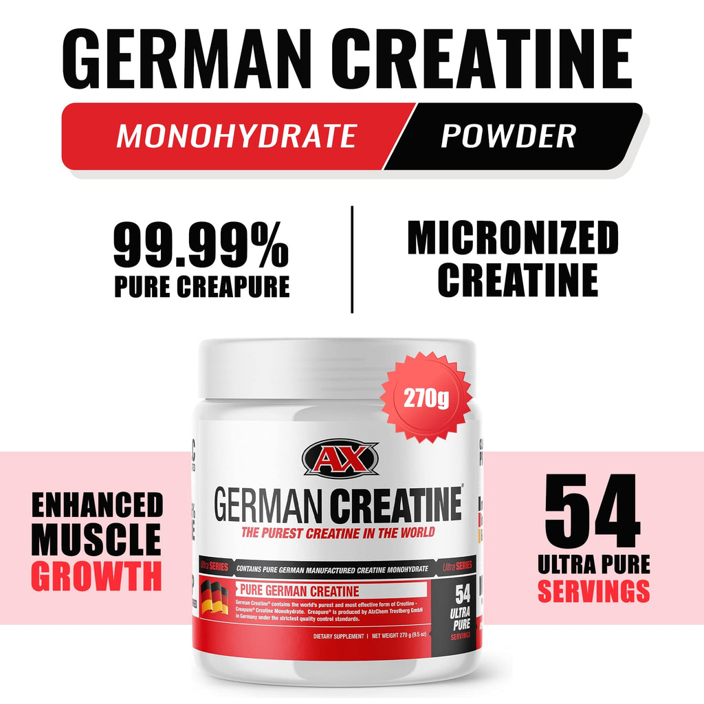 German Creatine Monohydrate Powder Micronized Unflavored


