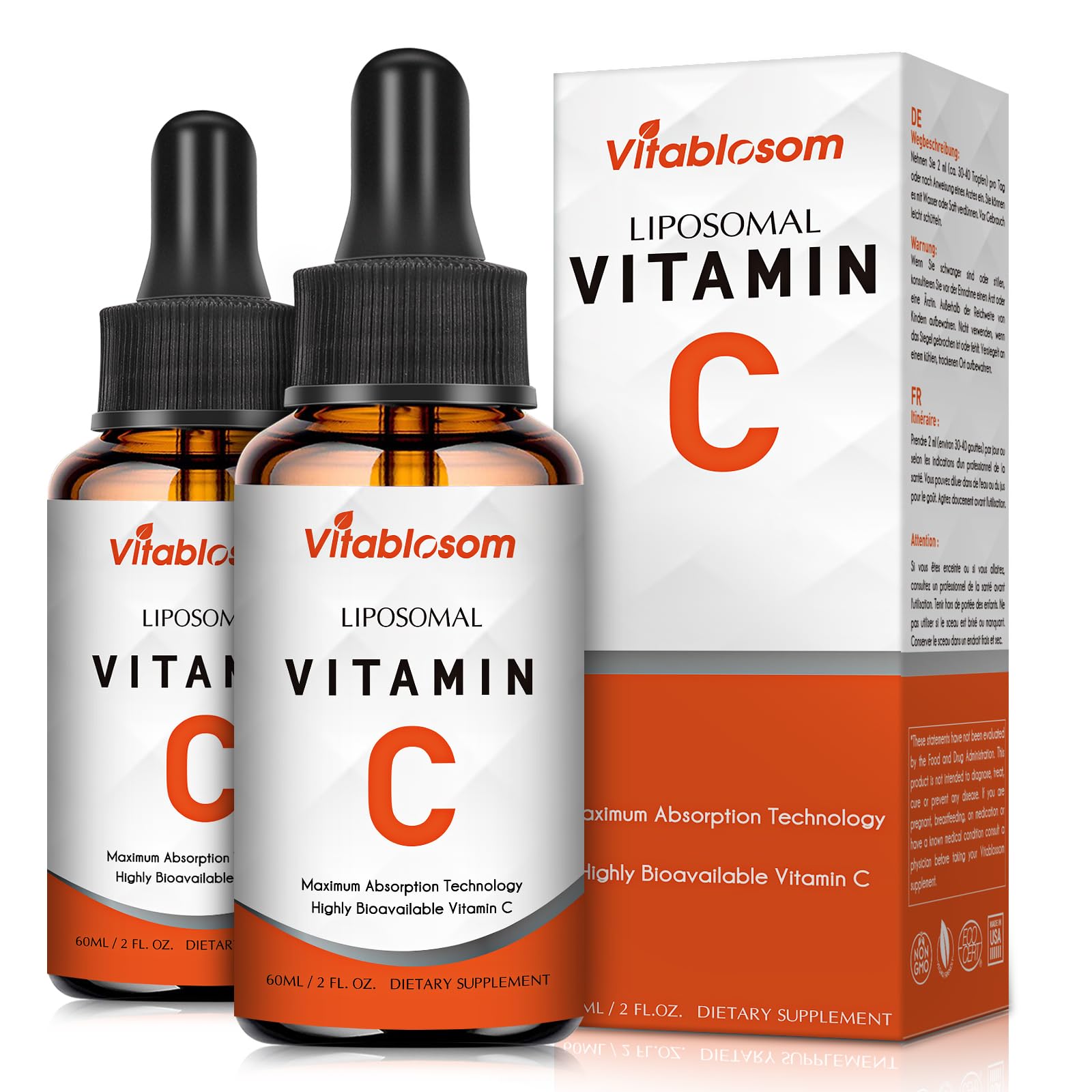 Vitablosom Liposomal Vitamin C Liquid 2000mg Immune Support

