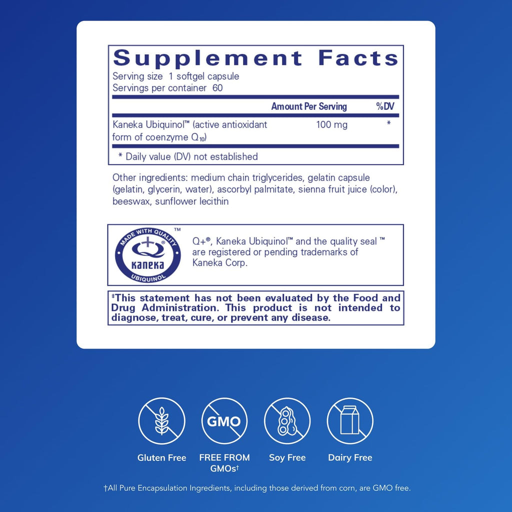 Pure Encapsulations Ubiquinol-QH CoQ10 Supplement

