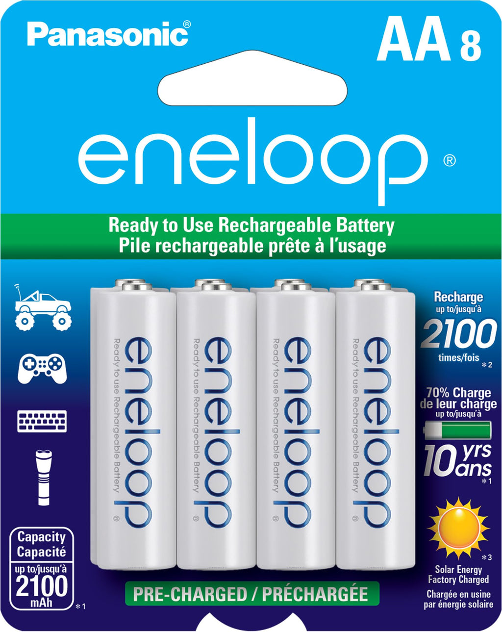 Panasonic Eneloop NiMH Rechargeable Batteries - Pre-Charged

