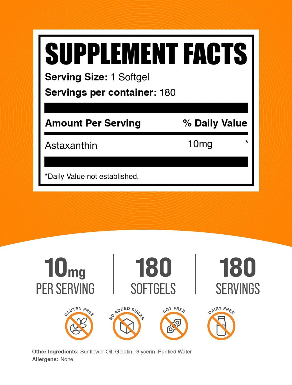 BulkSupplements Astaxanthin Softgels - Antioxidant Support

