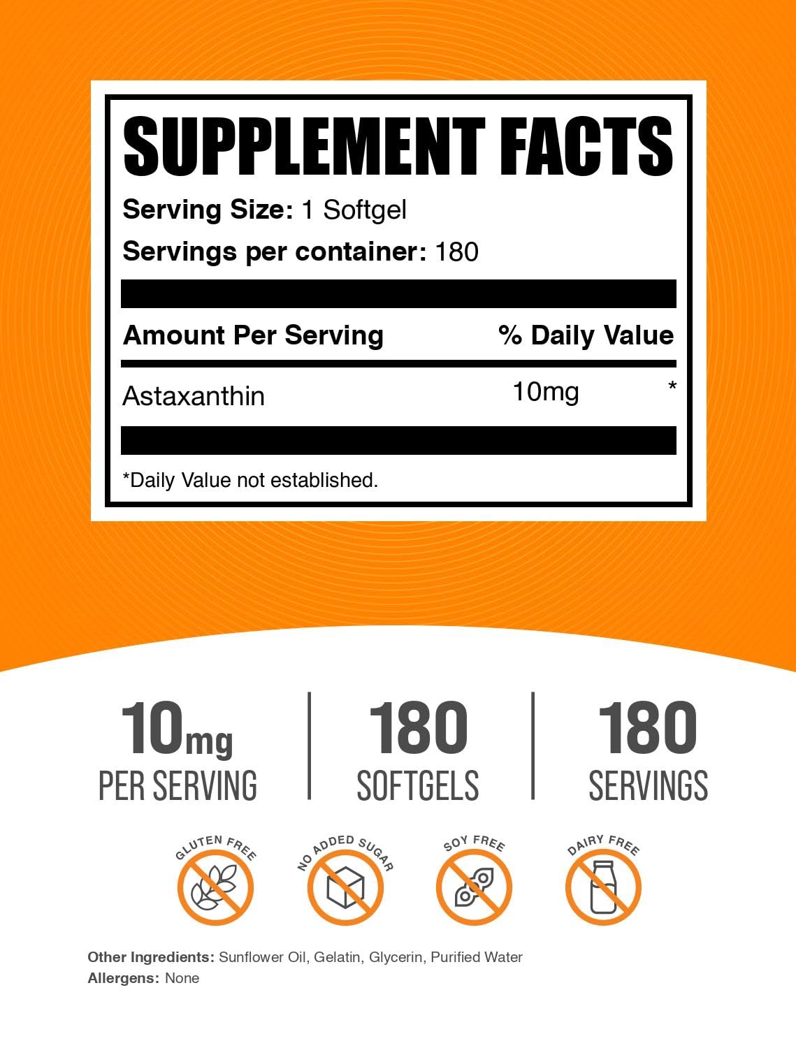 BulkSupplements Astaxanthin Softgels - Antioxidant Support

